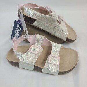 OshKosh Toddler Girls Glitter Sandals With Adjustable Straps - Size 11